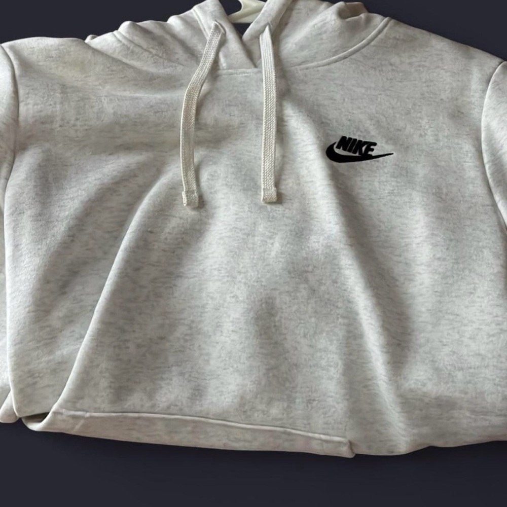 Nike Light Heather Gray Hoodie with Black Swoosh